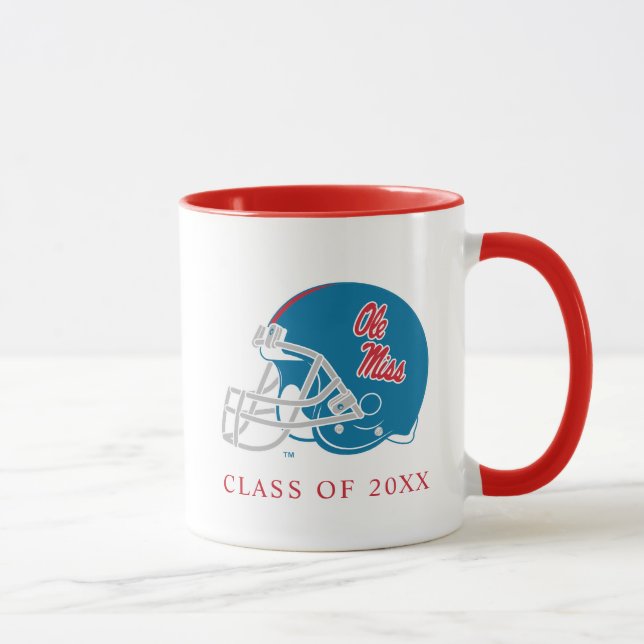 Mug Casque Ole Miss Football | Bleu clair (Droite)