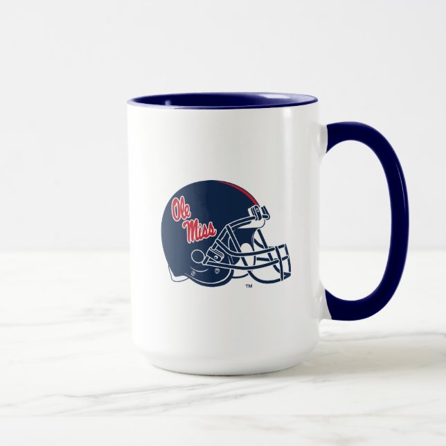 Mug Casque Ole Miss Football | bleu foncé (Droite)