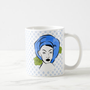 Mug Casquette bleu Polka Dot