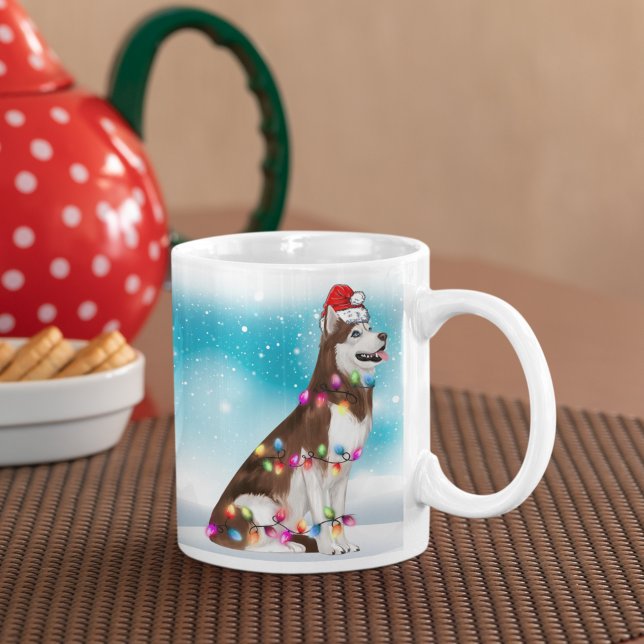 Mug Casquette de Noël Joyeux Noël Sibérien husian Love (Créateur téléchargé)
