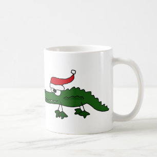 Mug Casquette de port de Noël d'alligator mignon