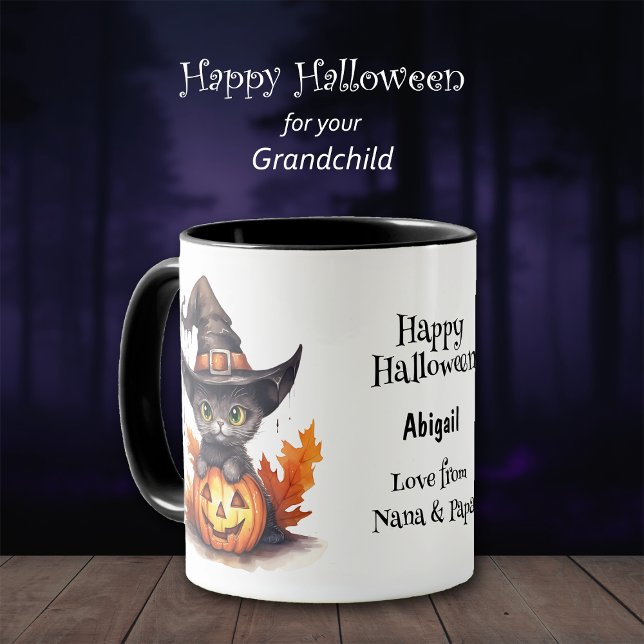 Mug Casquette de sorcière de Kitten noir enfants Hallo (Créateur téléchargé)