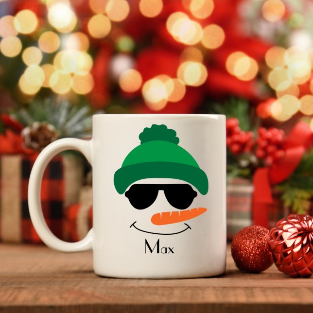 Mug Casquette et lunettes de soleil Snowman personnali (Créateur téléchargé)