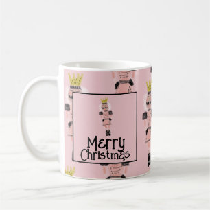 Mug Casse-noisette de Noël soldat rose dessiné à la ma