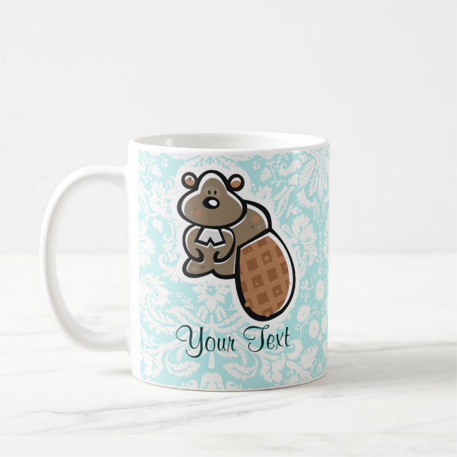 Mug Castor mignon de bande dessinée (Gauche)