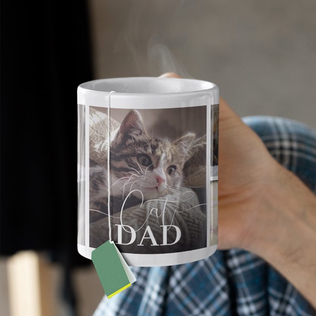 Mug Cat Dad 5 Photo Collage (Créateur téléchargé)