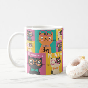 Mug Cat Dit Hey Mèmes Drôle  