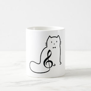 MUG CAT ET MUSIQUE NOTE