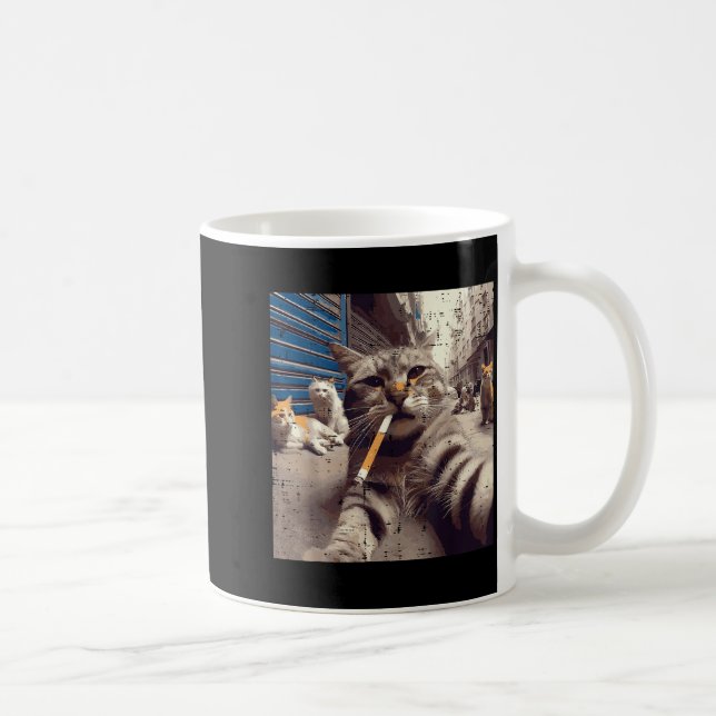 Mug Cat Gangster Street Cats Selfie Funny Meme Humor M (Droite)