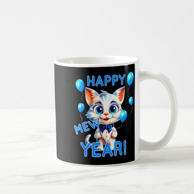 Mug Cat Happy New Year Mew Year Funny New Years Party  (Droite)