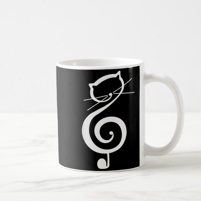 Mug Cat Kitty Treble Music Clef Funny Cat Music Notes  (Droite)