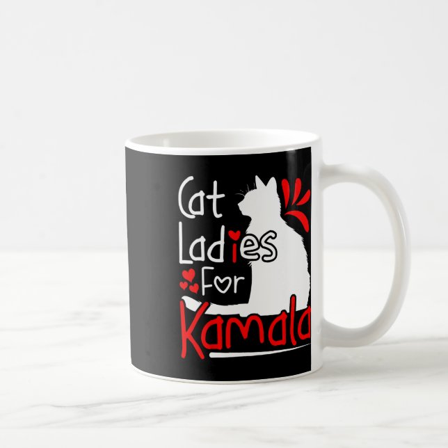Mug Cat Ladies For Kamala Silhouette Graphic (Droite)