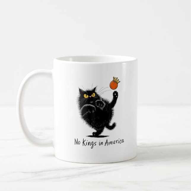 Mug Cat No Kings In America We The People Political (Gauche)