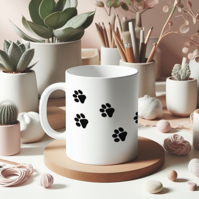 Mug Cat Paw Trace Motif personnalisable (Créateur téléchargé)