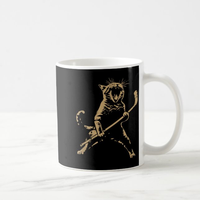 Mug Cat Playing Ice Hockey  (Droite)