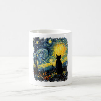 Mug Cat Starry Night Van Gogh Cat for Cat Lover Cat Mo
