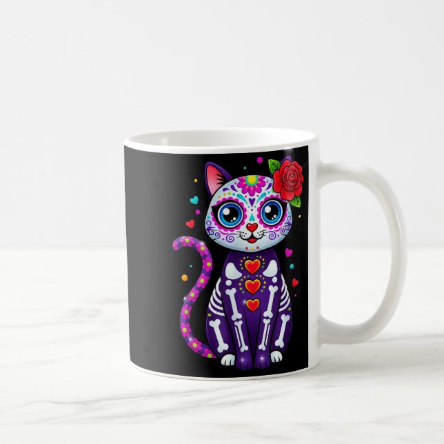 Mug Cat Sugar Skull Cute Cat For Cat Lover Cat-m  (Droite)