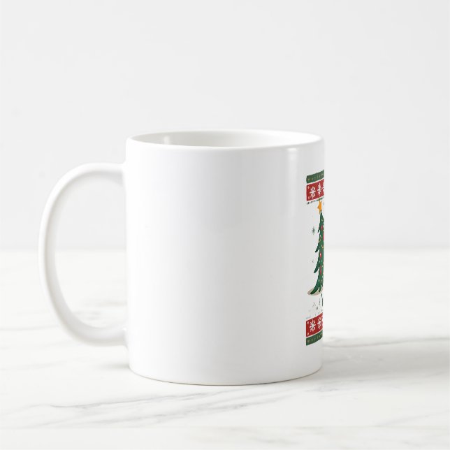 Mug Cat What Funny Black Cat Pushing Christmas Tree Ug (Gauche)