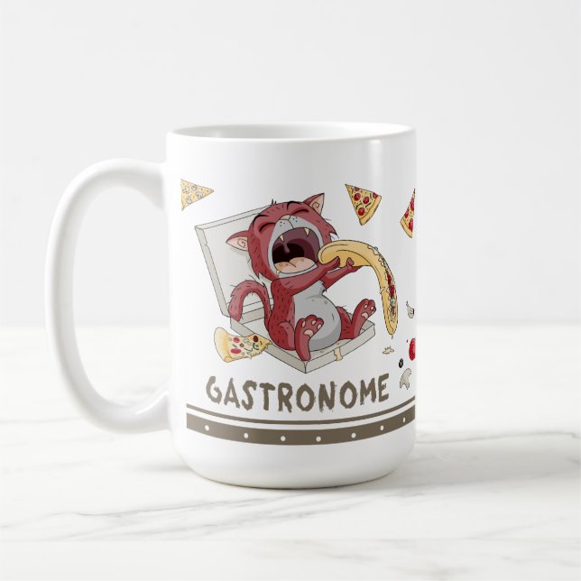 Mug cat with a human quality. (Left)