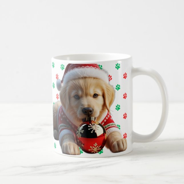 Mug Catchy Père Noël le Noël des Golden Retriever (Droite)