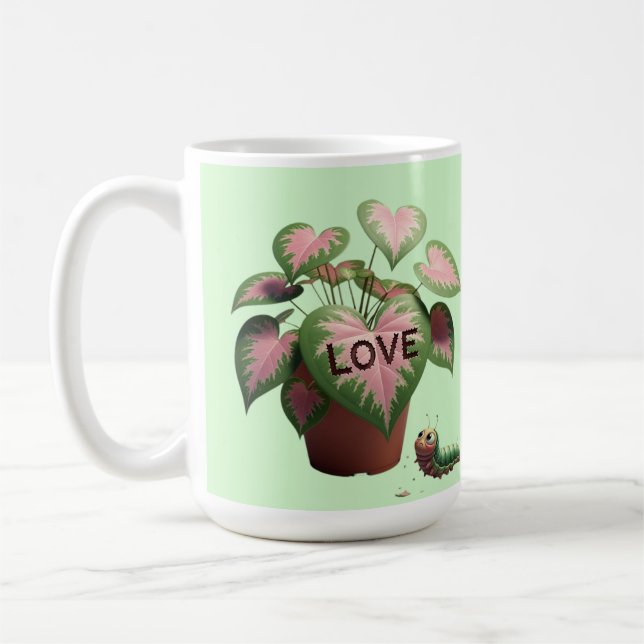 Mug Caterpillar and Heart-shaped Leaves (Gauche)