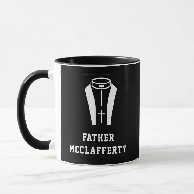 Mug Catholique prêtre Noir Clergé Collar Religieux (Gauche)