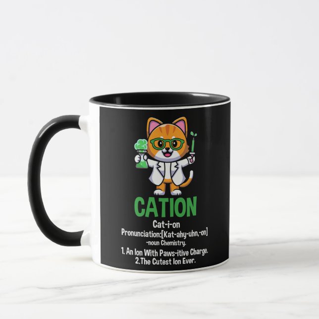 Mug Cation Cute Science Chat Élément Pawsitive (Gauche)