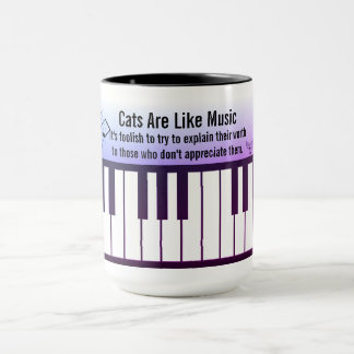 Mug Cats Are Like Music, Piano Keyboard, Staff, Cats P