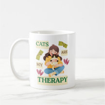 Cats Are My Therapy – Cute Cat Lover Design