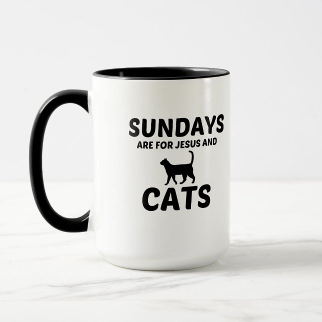 MUG CATS ET JÉSUS DIMANCHE (Gauche)