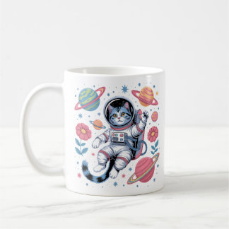 Mug Catstronaut cosmique dans Neon Space Vaporwave