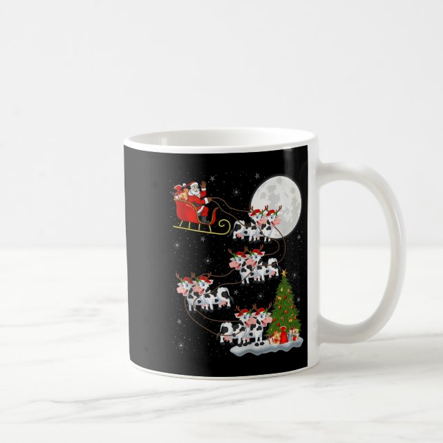 Mug Cattle Cow Santa Sleigh Flying Funny Magical Chris (Droite)