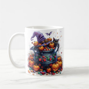 Mug Cauldron magique rempli de bonbons Halloween