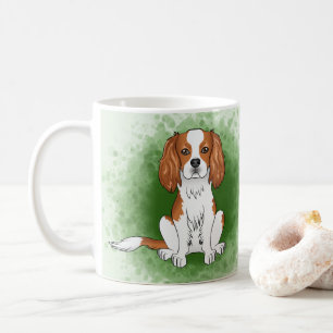 Mug Cavalier King Charles Spaniel Blenheim sur fond ve