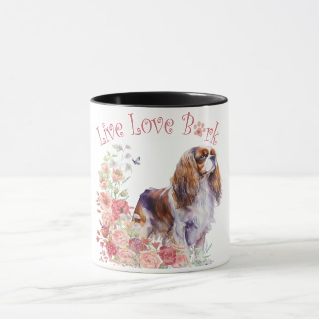 Mug Cavalier King Charles Spaniel Chien Maman Florale (Centre)