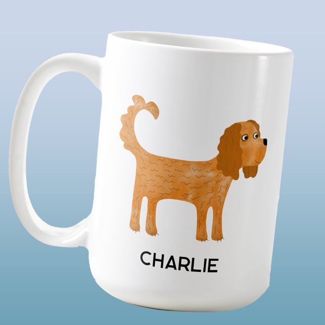 Mug Cavalier King Charles Spaniel Chien Personnalisé (Ruby King Charles Cavalier Spaniel coffee mug with personalized custom name)