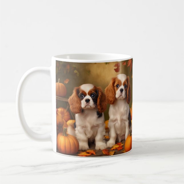 Mug Cavalier King Charles Spaniel Chiot Citrouille d'a (Gauche)