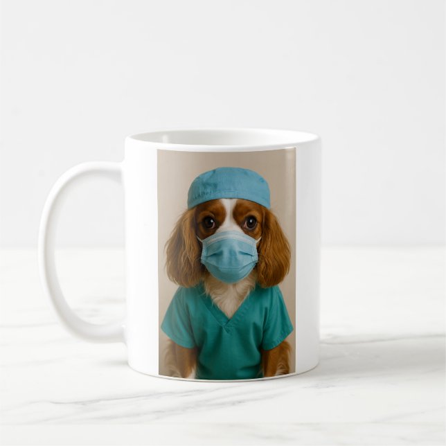 Mug Cavalier King Charles Spaniel in Scrubs (Gauche)