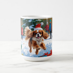 Mug Cavalier King Charles Spaniel Neige avec Noël 