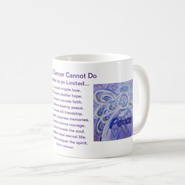 Mug Ce que le cancer ne peut pas faire Poem Angel Coff (Devant droit)
