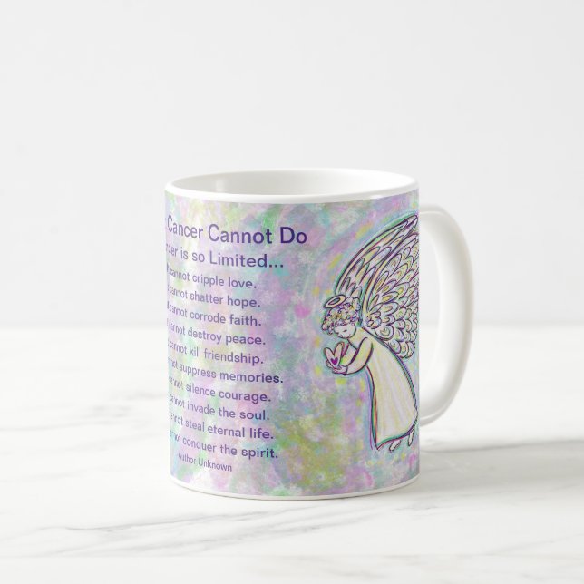 Mug Ce que le cancer ne peut pas faire Poème Angel Cof (Devant droit)