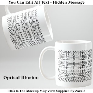 Mug Ce que le Heck message caché 133BW drôle personnal