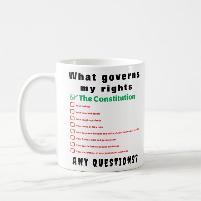 Mug Ce qui gouverne mes droits - La Constitution (Gauche)