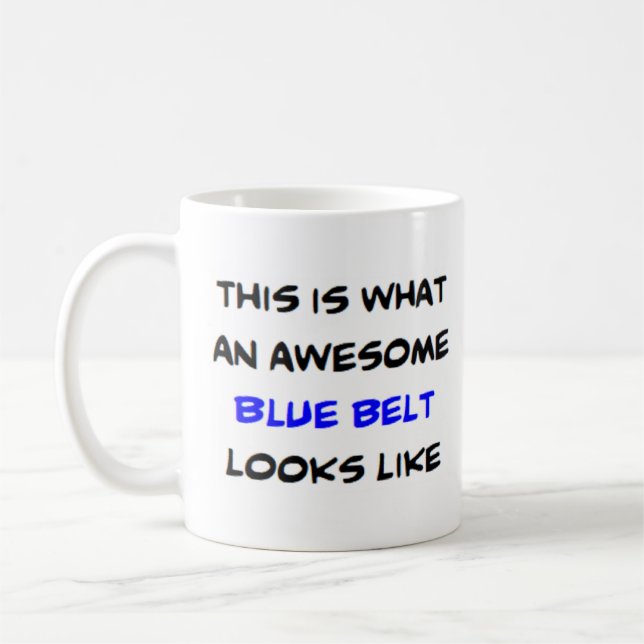 Mug ceinture de karaté bleu, génial (Gauche)