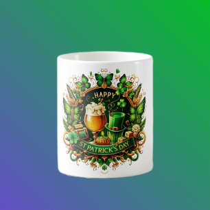 Mug Célébration de la Saint-Patrick ornée d'or et de v