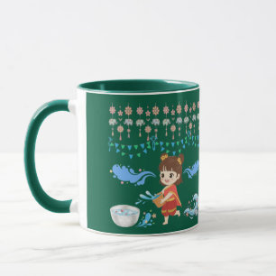Mug Célébration de l'eau cristalline chasseur vert