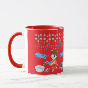 Mug Célébration de l'eau cristalline rouge vif