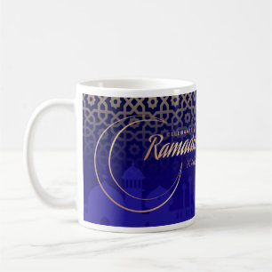 Mug Célébrer Ramadan Kareem Crescent Blue Gold 
