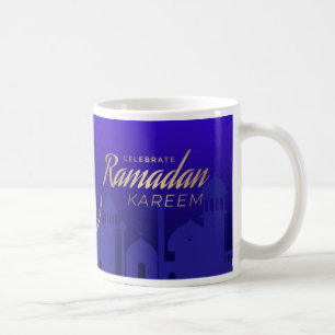 Mug Célébrer Ramadan Kareem Gold Motif Blue 