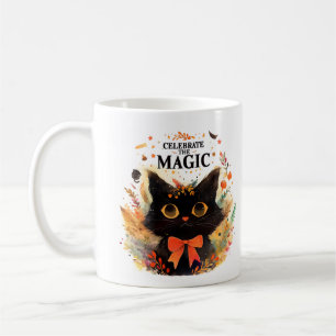 Mug Célébrez la magie - Chat d'Halloween